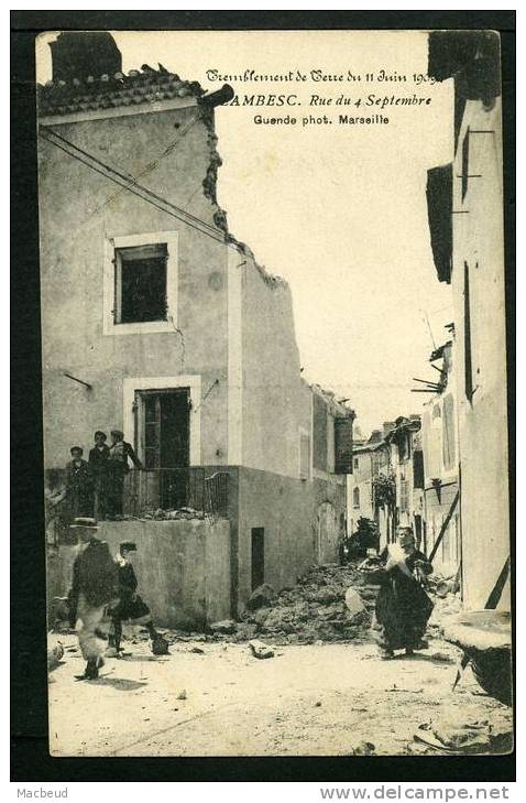 13 - LAMBESC - Tremblement De Terre Du 11 Juin 1909 Rue Du 4 Sept. - BELLE ANIMATION - Lambesc