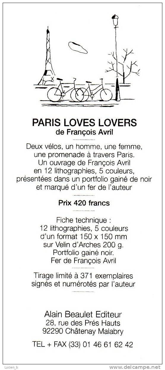 AVRIL - Carte Promo "Paris Loves Lovers" - Ansichtskarten