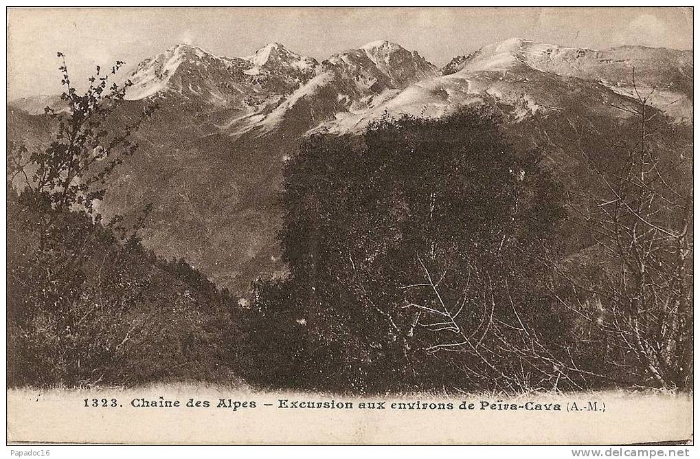 06 - Chaîne Des Alpes - Excursion Aux Environs De Peira-Cava - Giletta N° 1323 (circulée 1917) - [Lucéram] - Lucéram