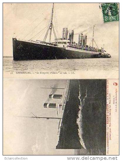 BATEAUX..Le Komprinz Wilhelm Et Le St Louis A  Cherbourg - Sonstige & Ohne Zuordnung