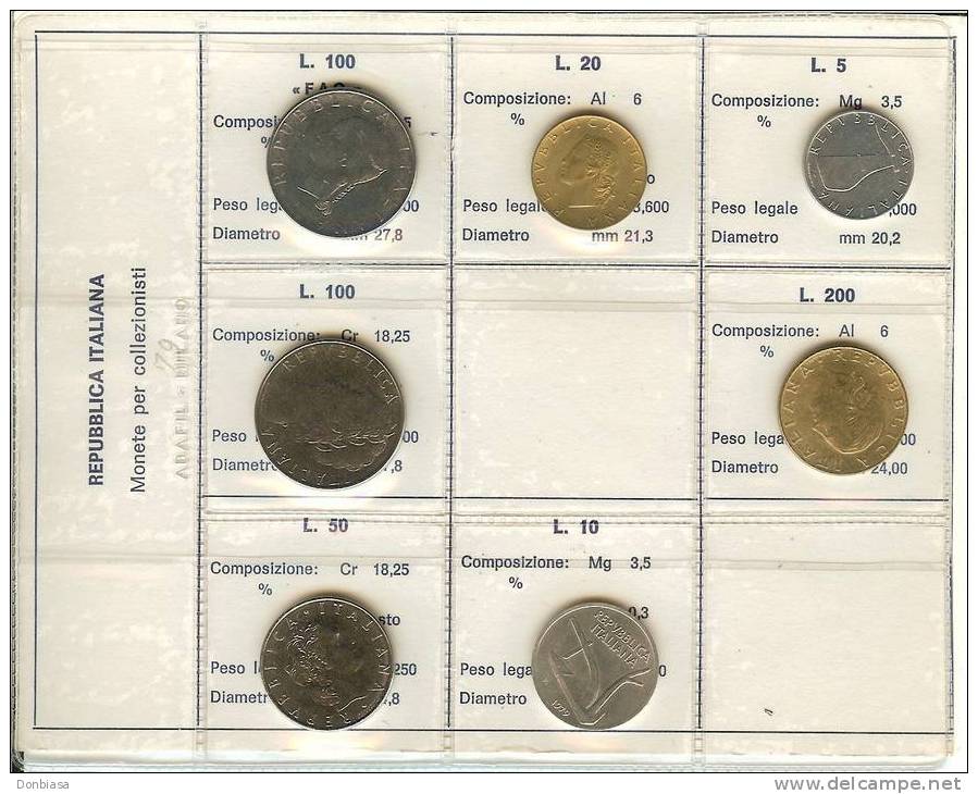 Divisionale Privata Repubblica Italiana 1979 (7 Monete) - Mint Sets & Proof Sets