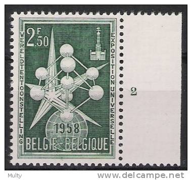 Belgie OCB 1008A (**) Met Plaatnummer 2. - ....-1960