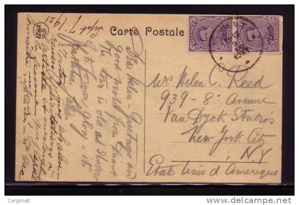 BELGIUM - VF 1921 DINANT POSTCARD To NEW YORK - Briefe U. Dokumente