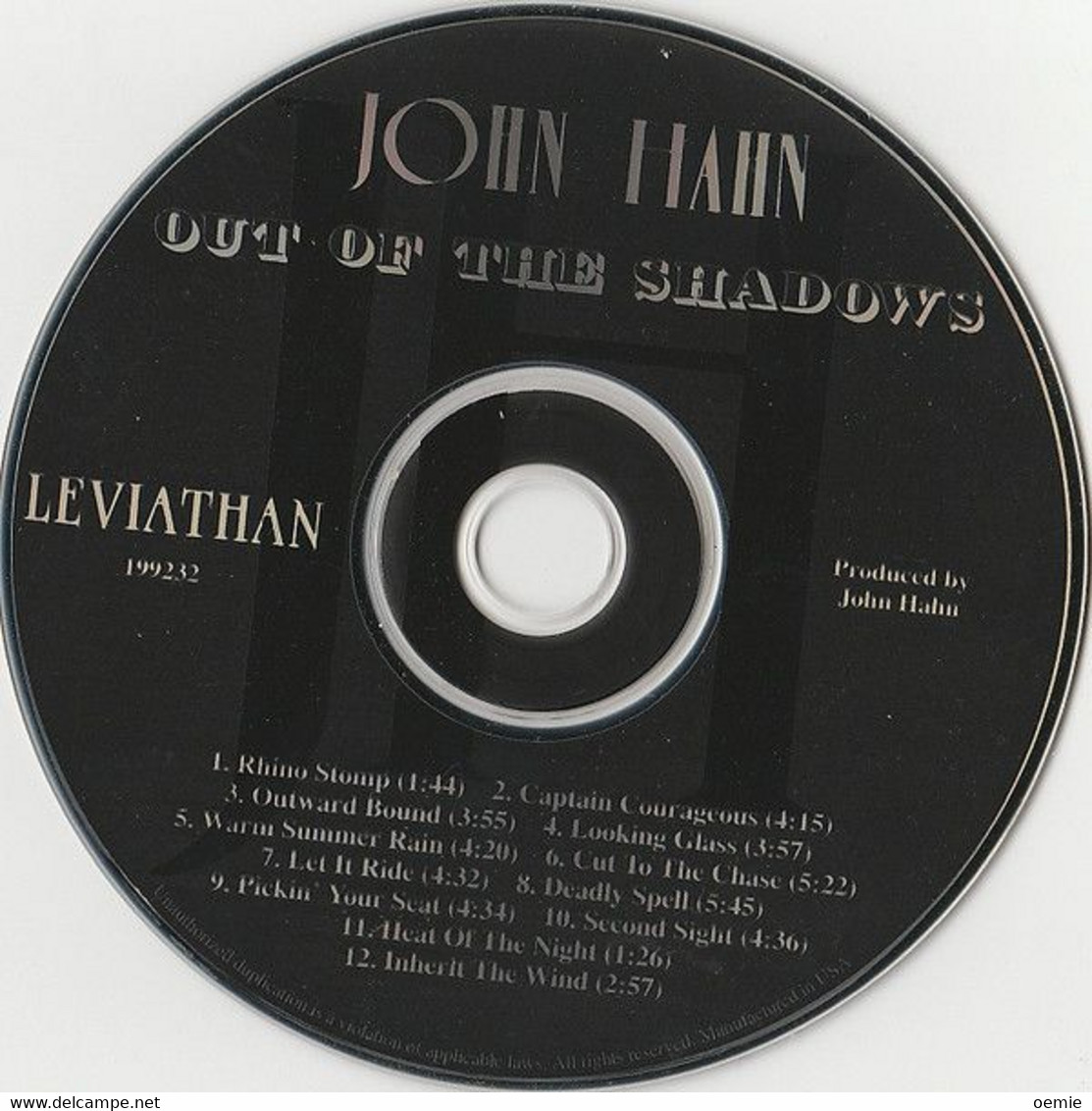 JOHN  HAHN  °  OUT  OF  THE  SHADOWS   //  Cd  12  TITRES - Soul - R&B