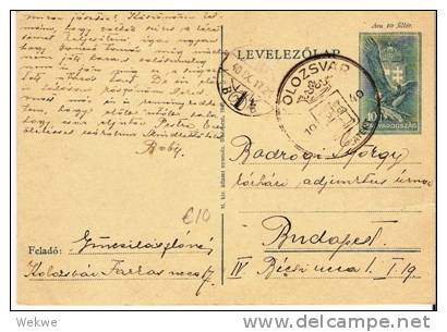 Ung164  /- UNGARN -   Kolozova 1940, GA, Wappen (Burgtor) - Lettres & Documents