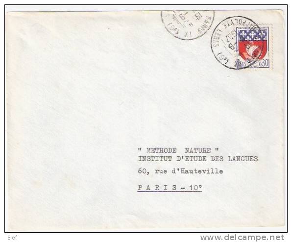 Lettre De " PARIS IX (6e) R. Hippolyte Lebas" Du 11.9. 1967 Sur Timbre Blason ; TB - 1961-....