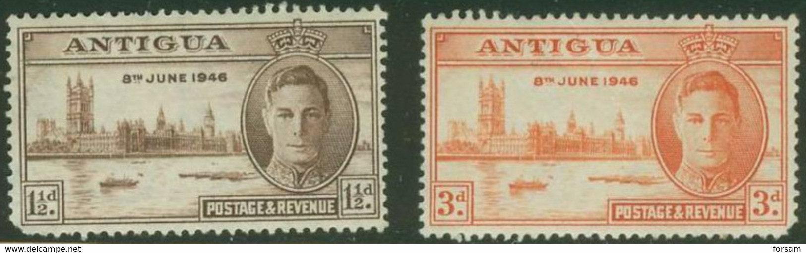 ANTIGUA..1946..Michel # 90-91...MLH. - 1858-1960 Crown Colony