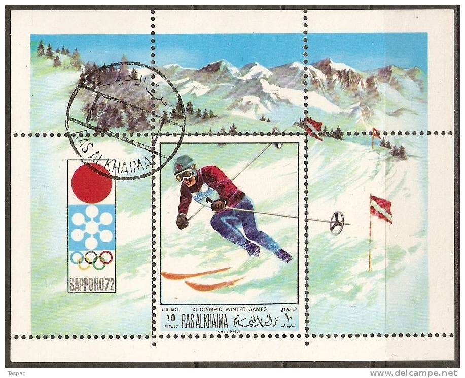 Ras Al Khaima 1970 Mi# 377-382, Block 85 A Used - Winter Olympics 1972, Sapporo (II) - Ras Al-Khaima