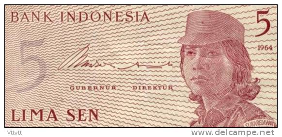 INDONESIE : 5 LIMA SEN, N° APC 077359 (1964) - Indonésie