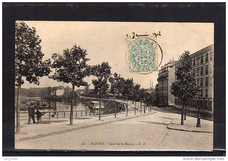 94 ALFORT (Maisons Alfort) Quai De La Marne, Animée, Ed GI 482, 1906 - Maisons Alfort