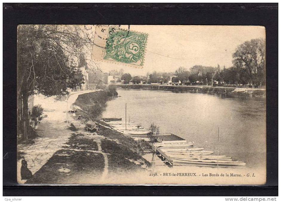 94 BRY LE PERREUX Bords De Marne, Barques, Ed GI 2198, 1908 - Bry Sur Marne