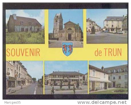 23756 Trun L'hospice L'église Rue De Vimoutiers Place Charles De Gaulle édit.le Goubey N°20151 Belle Cpsm - Trun