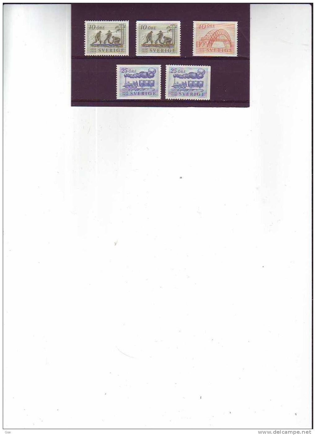 SVEZIA 1956 - Yvert 411/3-411a-412a** - Ferrovie - Unused Stamps