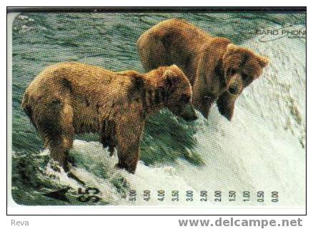 AUSTRALIA $5 BEARS  BEAR  IN ALASKA FISHING  ANIMAL  ISSUED BY  CARDPHONE MINT 1000 ONLY !!! READ DESCRIPTION !! - Australia