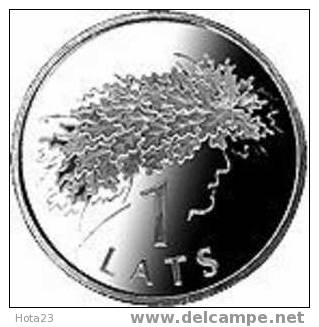 LATVIA COIN 1LATS OAK LEAFS CROWN FROM LIGO NIGHT- 2006y - Letland