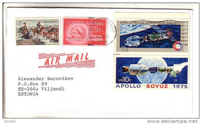 GOOD Postal Cover USA ( Denver ) To ESTONIA 1996 - Nice Stamped: Space ; Upu / Airmail - Covers & Documents