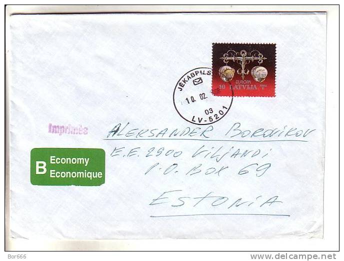 GOOD Postal Cover LATVIA To ESTONIA 1998 - Nice Stamped: Europa 1994 - 1994