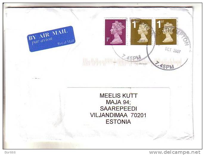 GOOD Postal Cover GREAT BRITAIN To ESTONIA 2007 - Nice Stamped: Elizabeth - Covers & Documents