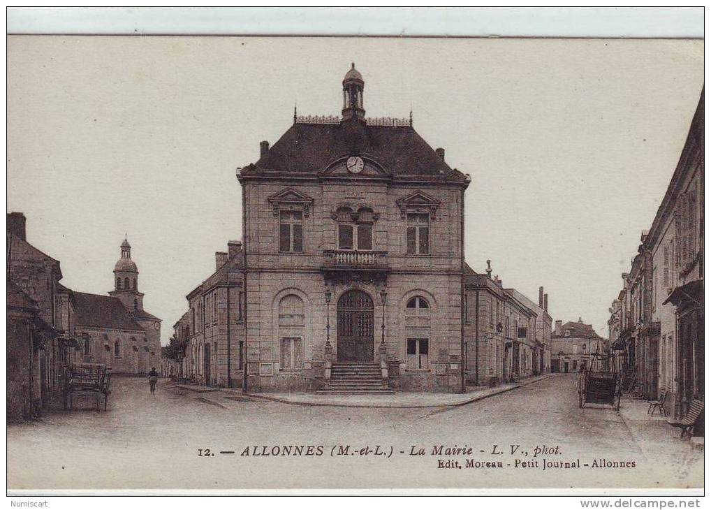 SUPERBE CPA..D ALLONNES..BELLE VUE DE LA MAIRIE.. - Allonnes