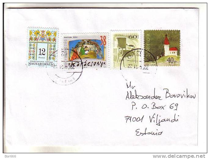 GOOD Postal Cover HUNGARY To ESTONIA 2004 - Nice Stamped: Christmas & More - Gebruikt