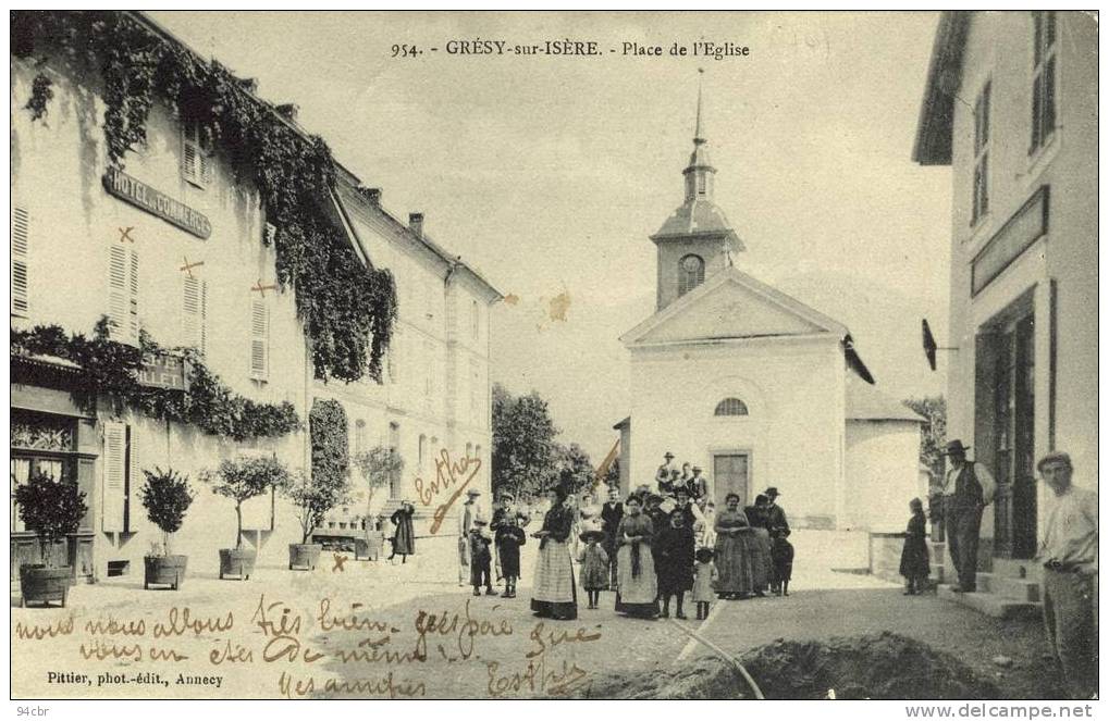 CPA (73)  GRESY SUR ISERE Place De L Eglise - Gresy Sur Isere