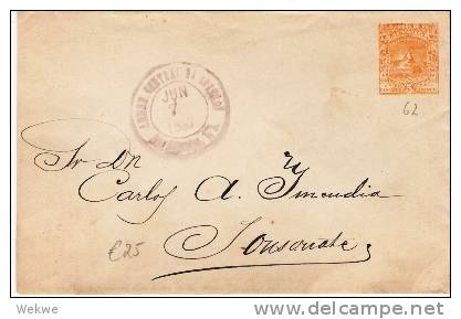 Sal025/ EL SALVADOR - GA-Kuvert. Ascher 62, 1897, Inlandverwendung - El Salvador