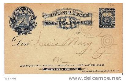 Sal032/ EL SALVADOR - Neujahrsgrüsse Aus El Chilamatal 1896, 1. Januar - El Salvador