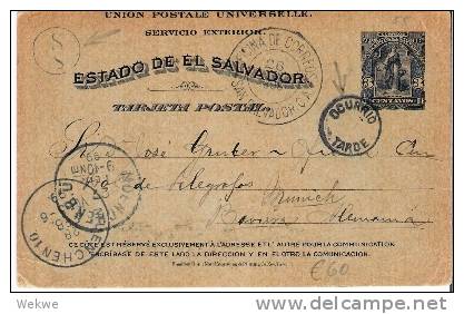 Sal045/ EL SALVADOR - Allegorie GA 26.12. 1899 N. München, Neujahrsgrüsse Für 1900 - El Salvador