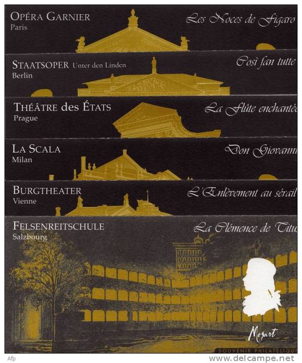 FRANCE - BS 07 à 12 : Les Opérars De Mozart - Souvenir Blocks
