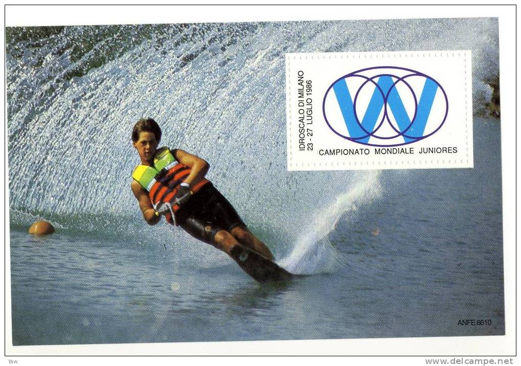 ITALIA 1986  ERINNOFILO. CAMPIONATO MONDIALE JUNIORES. IDROSCALO DI MILANO LUG. 1986.** - Water-skiing