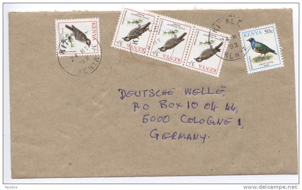 Kenya Cover With A Lot Of BIRD Stamps Sent To Germany 24-5-1993 - Kenya (1963-...)