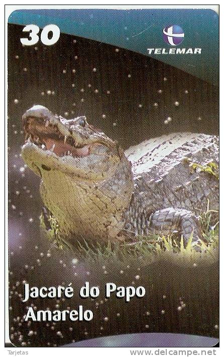 TARJETA DE BRASIL DE UN COCODRILO (CROCODILE) - Coccodrilli E Alligatori