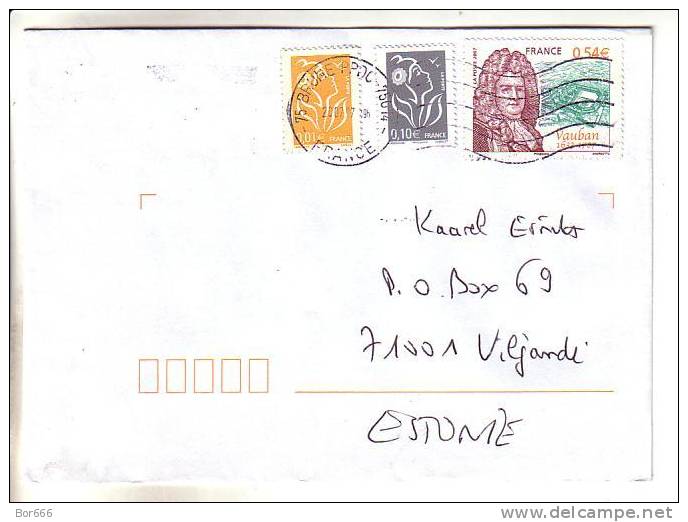 GOOD Postal Cover FRANCE To ESTONIA 2007 - Nice Stamped: Marianne ; Vauban - Brieven En Documenten