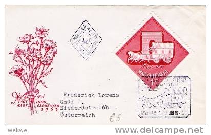 Ung269/- UNGARN - FDC Postkonferenz, Paris 100 Jahre, Postkutsche - Storia Postale