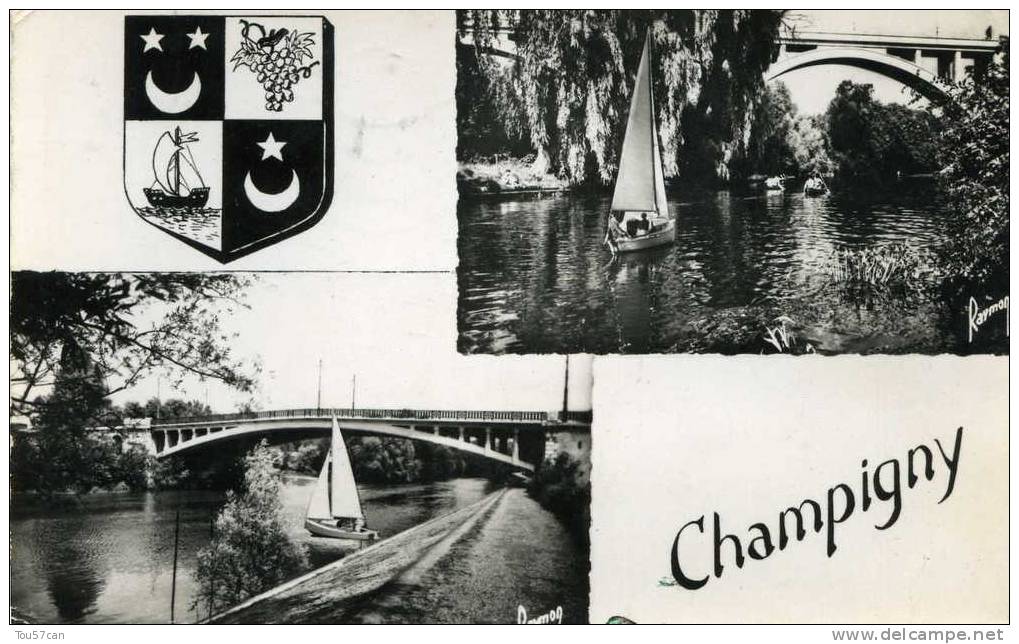 CHAMPIGNY-SUR-MARNE - VAL DE MARNE -  BELLE CPSM DE 1963 MULTIVUES A PETIT PRIX. - Champigny Sur Marne