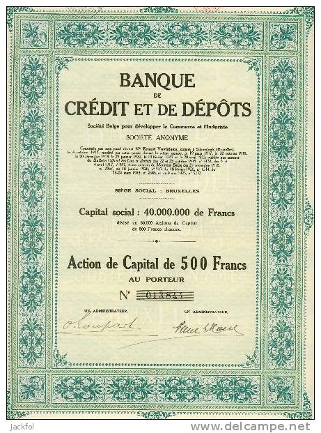 Banque De Crédit Et De Dépots S.A. - Bank & Versicherung