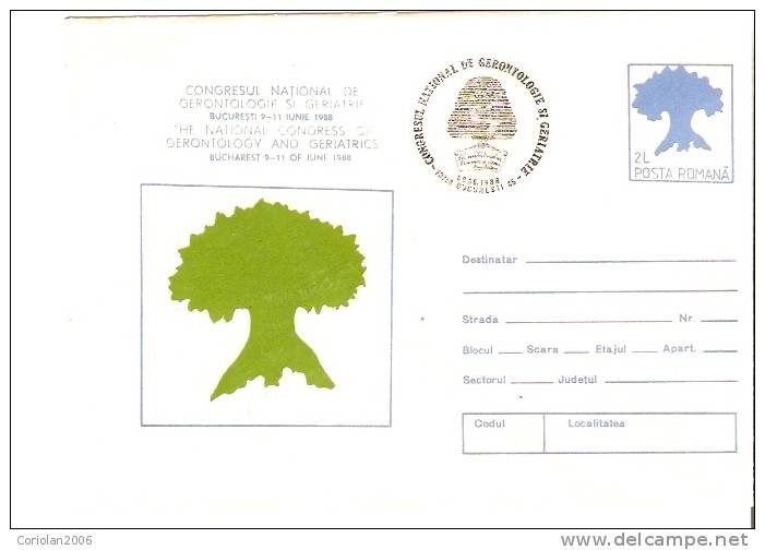 Romania / Postal Stationery / Special Cancelation/ National Congress Of Gerontology And Geriatrics /1988 - Autres & Non Classés