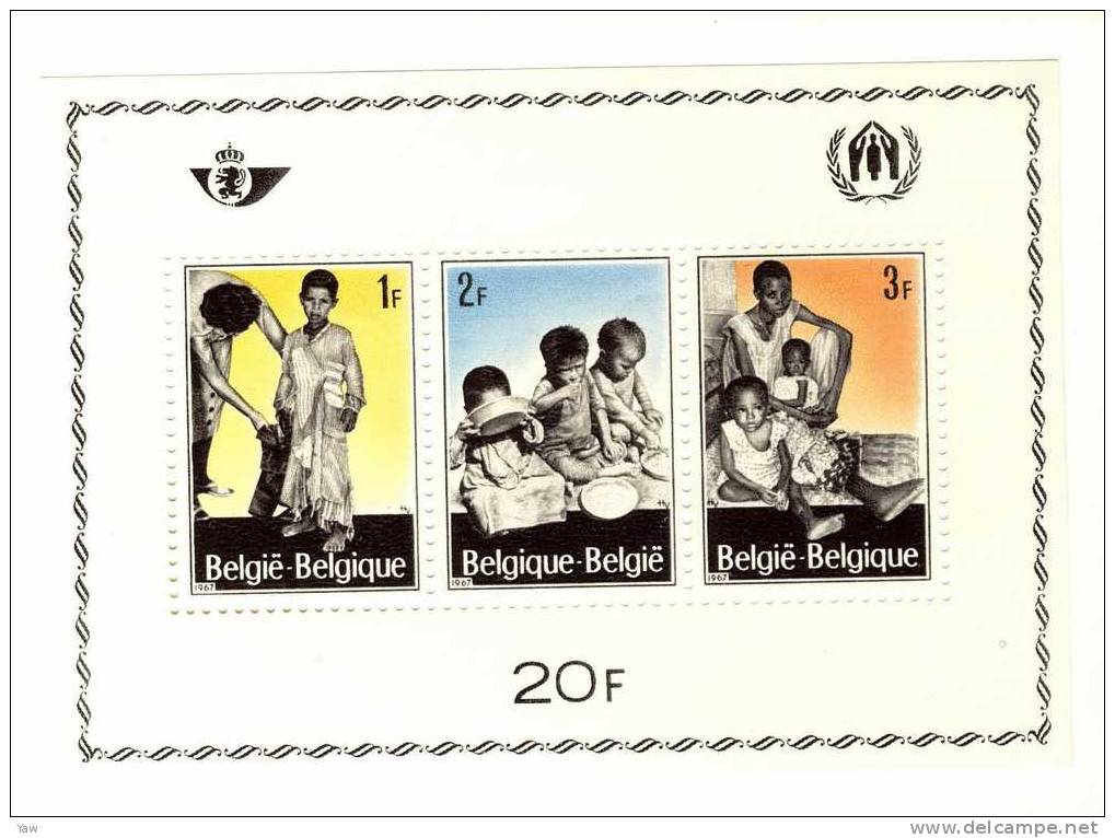 BELGIO 1967 CAMPAGNA EUROPEA A FAVORE DEI RIFUGIATI. BF, BLOC YT 43 - Refugees