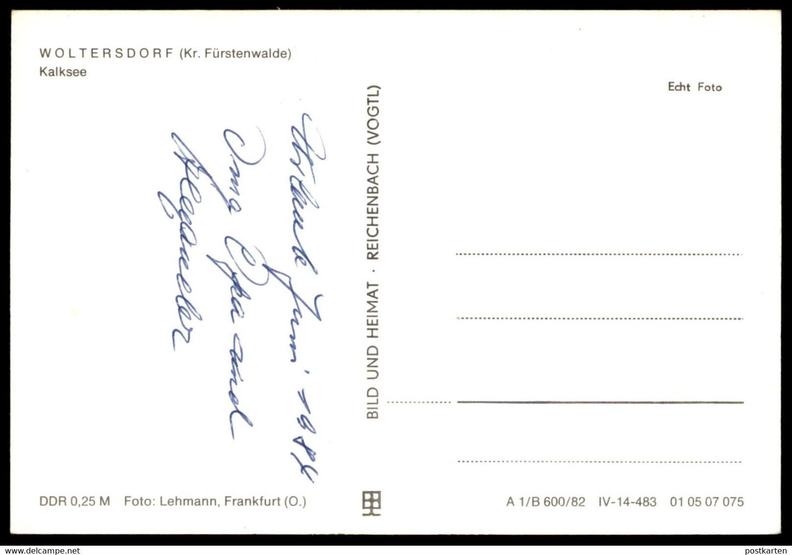 ÄLTERE POSTKARTE WOLTERSDORF KALKSEE KREIS FÜRSTENWALDE SEE AK Ansichtskarte Cpa Postcard - Woltersdorf