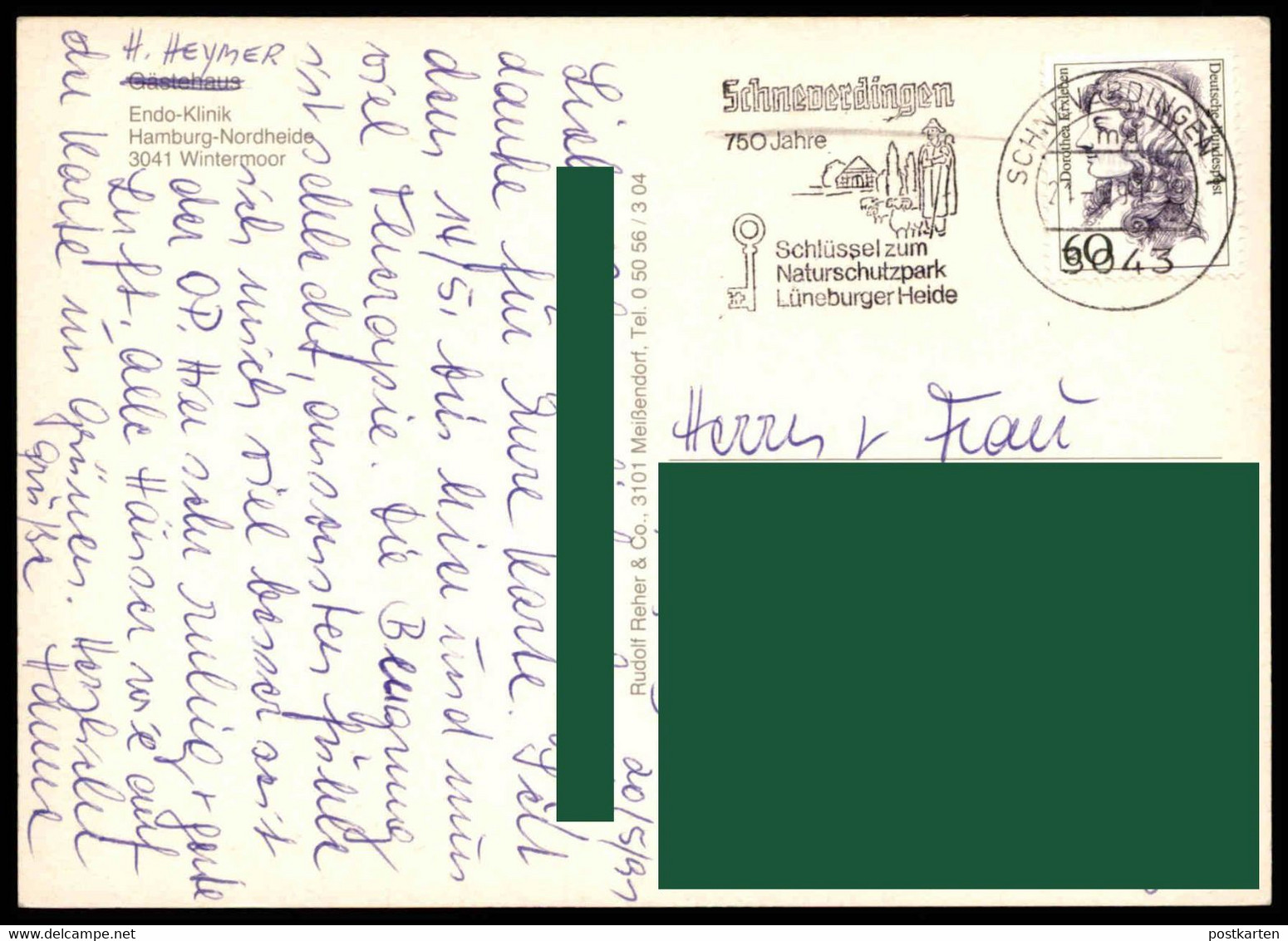 ÄLTERE POSTKARTE WINTERMOOR ENDO-KLINIK HAMBURG NORDHEIDE Schneverdingen Krankenhaus Hospital Cpa Postcard Ansichtskarte - Schneverdingen