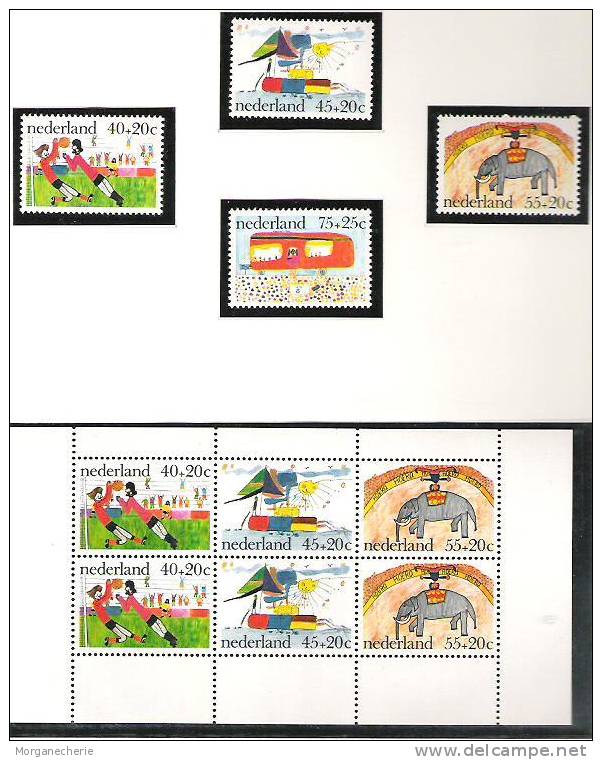 NEDERLAND, 1976, MI 15 ET 1088-1091, ** VOR HET KINDEREN - Carnets Et Roulettes