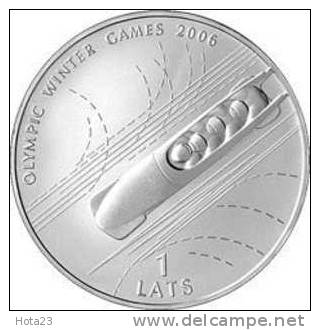 Latvia Silver Coin Bobsleigh Olympic Games TORINO 2006 - Letland