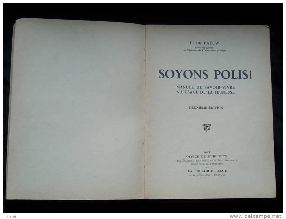 5-1-26. Soyons Polis. Manuel De Savoir-vivre à L'usage De La Jeunesse. - Right