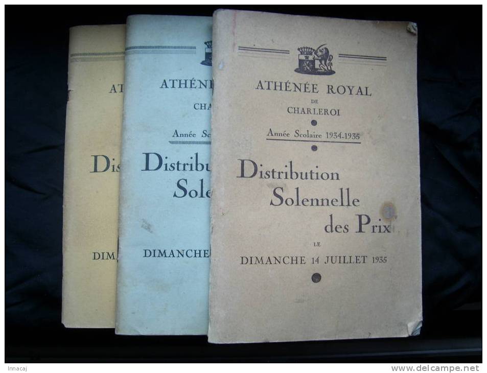 1-9-x. Distribution Des Prix: Athénée Royal De Charleroi. - Lots De Plusieurs Livres