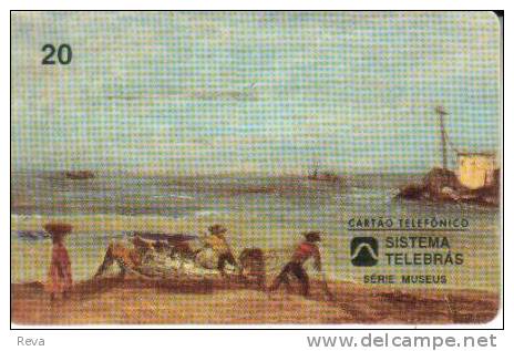 BRAZIL 20 U  MUSEUM  SERIES  OLD PAINTING  WOMAN FISHERMEN BOAT  ART   READ DESCRIPTION !! - Brazil