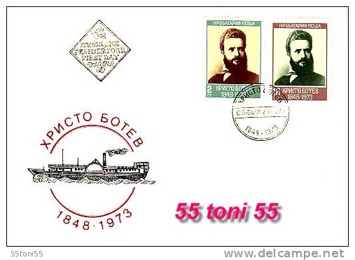 Bulgaria / Bulgarie   1973  Christo Botev -  Writer, Poets 2v.-FDC - FDC