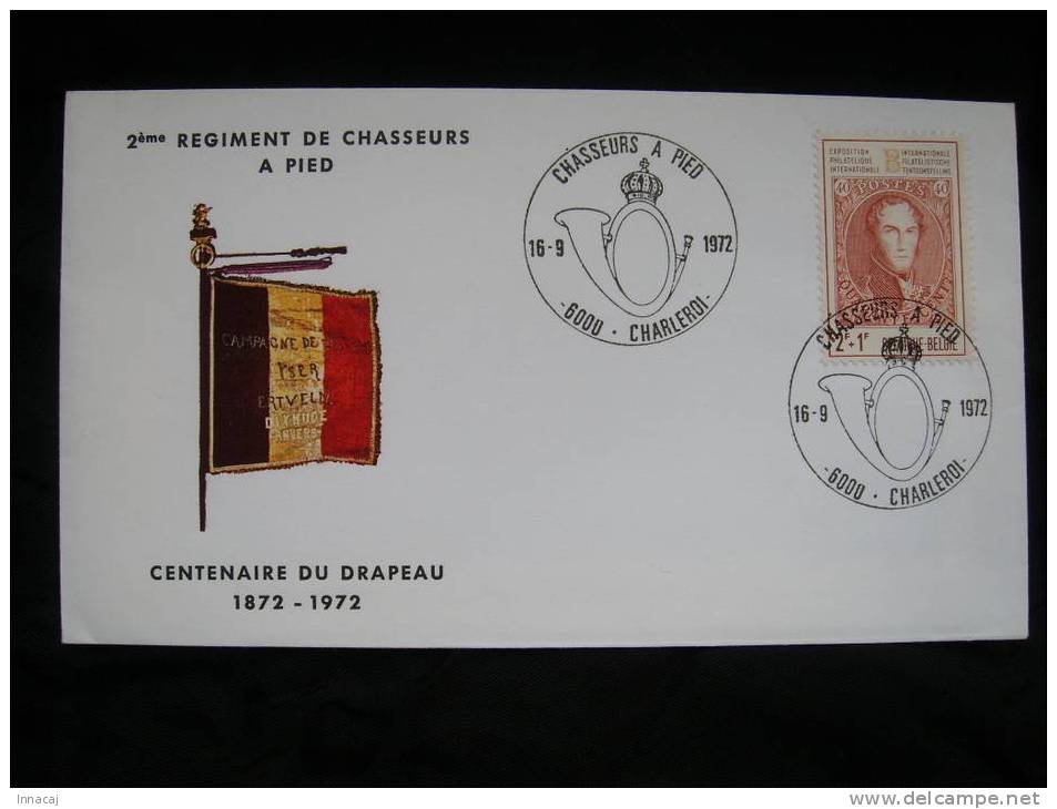 XXX. 2e Régiment De Chasseurs à Pied. "Centenaire Du Drapeau 1872 - 1972". Enveloppe 1er Jour. - Erinnophilie [E]