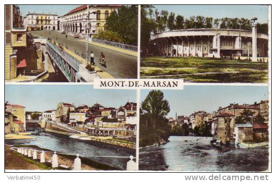 MONT DE MARSAN..4 VUES..1957....SEMI MODERNE.BORDS DENTELES.COULEURS..EDIT..CAP - Mont De Marsan