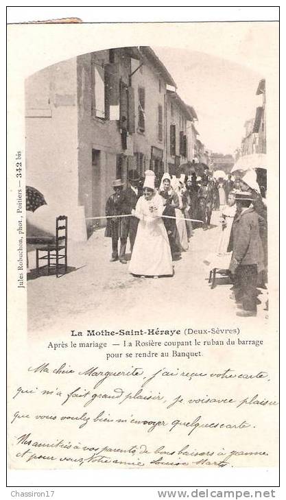 79 - LA MOTHE-SAINT-HERAY -  Après Le Mariage - La Rosière Coupant Le Ruban Du Barrage Pour Se Rendre Au Banquet - La Mothe Saint Heray