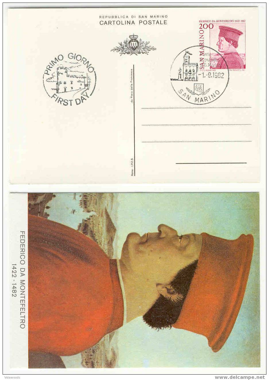 San Marino - Cartolina Postale In Serie Completa Fdc: Federico Da Montefeltro - Postal Stationery